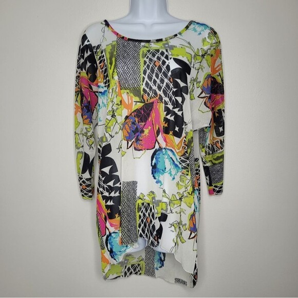 Kaktus mixed print funky nylon maximalist bright graffiti grunge tip size L - Picture 1 of 7